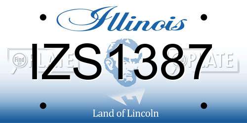 IZS1387 Illinois License Plate