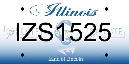 IZS1525 Illinois License Plate
