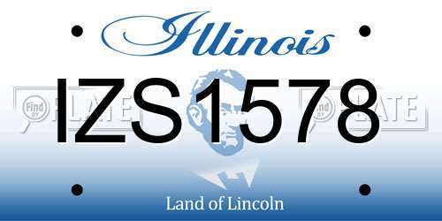 IZS1578 Illinois License Plate