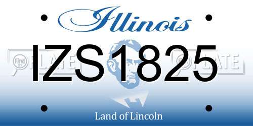 IZS1825 Illinois License Plate
