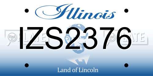 IZS2376 Illinois License Plate