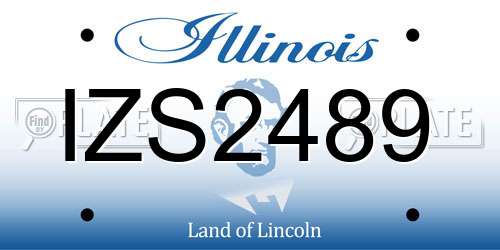 IZS2489 Illinois License Plate