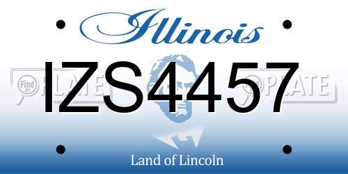 IZS4457 Illinois License Plate