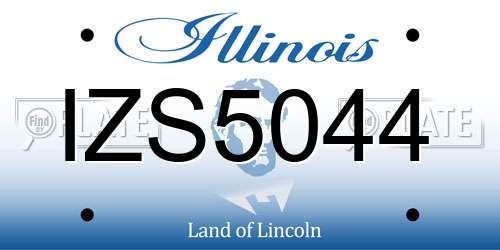 IZS5044 Illinois License Plate