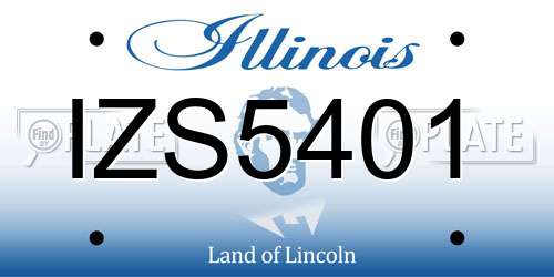 IZS5401 Illinois License Plate
