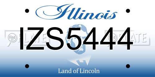 IZS5444 Illinois License Plate