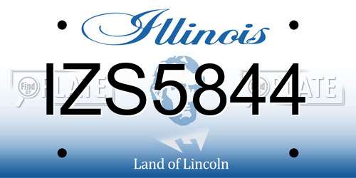IZS5844 Illinois License Plate