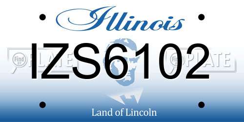 IZS6102 Illinois License Plate