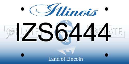 IZS6444 Illinois License Plate