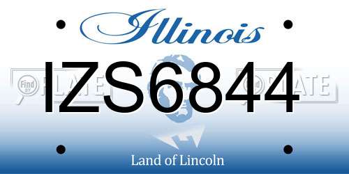 IZS6844 Illinois License Plate