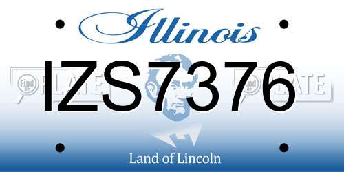 IZS7376 Illinois License Plate