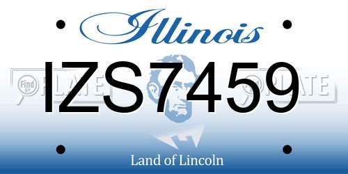 IZS7459 Illinois License Plate