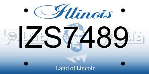 IZS7489 Illinois License Plate