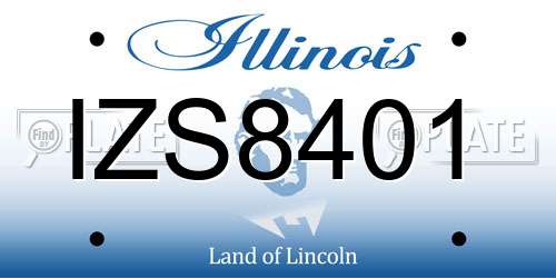 IZS8401 Illinois License Plate