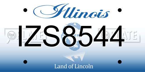 IZS8544 Illinois License Plate