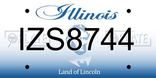 IZS8744 Illinois License Plate