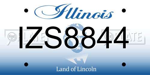 IZS8844 Illinois License Plate