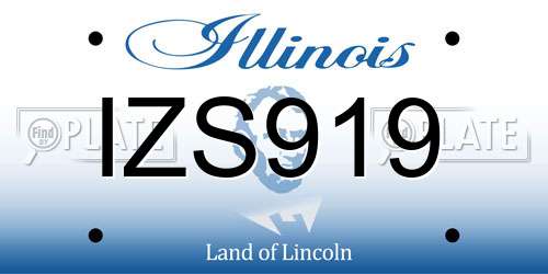 IZS919 Illinois License Plate
