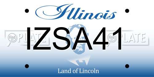 IZSA41 Illinois License Plate