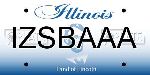 IZSBAAA Illinois License Plate
