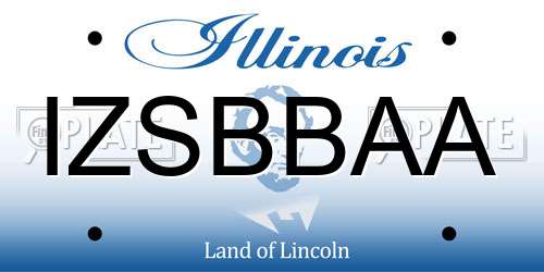 IZSBBAA Illinois License Plate