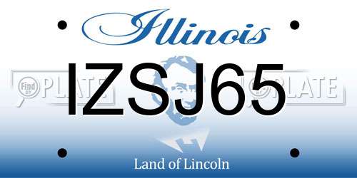 IZSJ65 Illinois License Plate