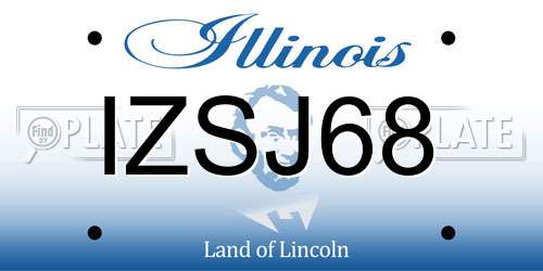IZSJ68 Illinois License Plate
