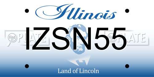 IZSN55 Illinois License Plate