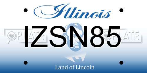 IZSN85 Illinois License Plate