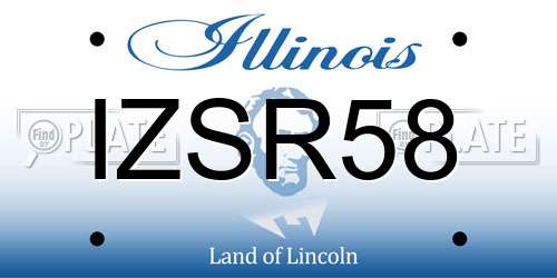 IZSR58 Illinois License Plate