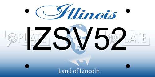 IZSV52 Illinois License Plate