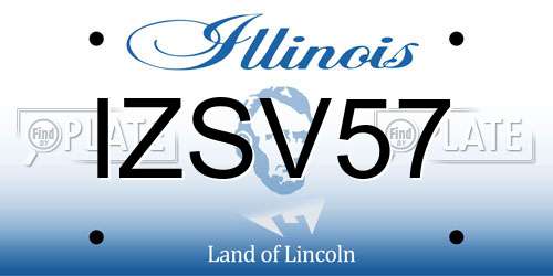 IZSV57 Illinois License Plate