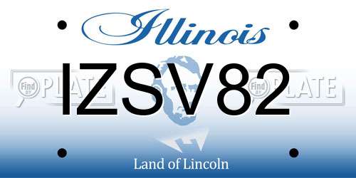 IZSV82 Illinois License Plate