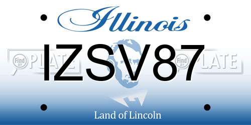 IZSV87 Illinois License Plate