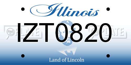 IZT0820 Illinois License Plate