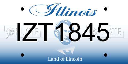 IZT1845 Illinois License Plate