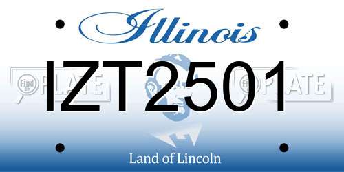 IZT2501 Illinois License Plate