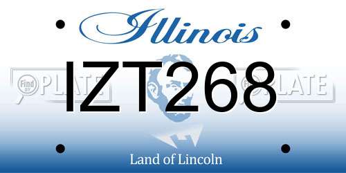 IZT268 Illinois License Plate
