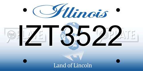 IZT3522 Illinois License Plate