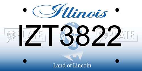 IZT3822 Illinois License Plate