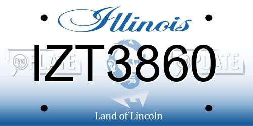 IZT3860 Illinois License Plate