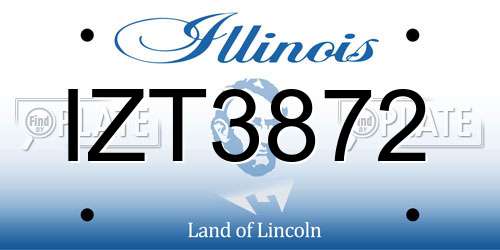 IZT3872 Illinois License Plate