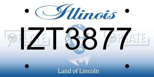 IZT3877 Illinois License Plate