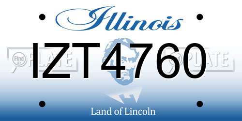 IZT4760 Illinois License Plate