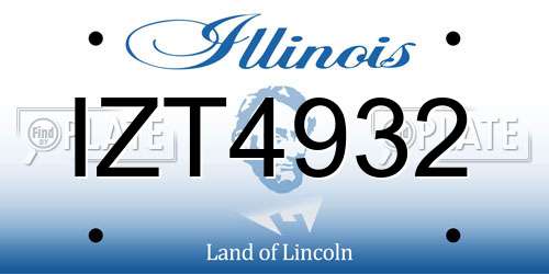 IZT4932 Illinois License Plate