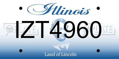 IZT4960 Illinois License Plate