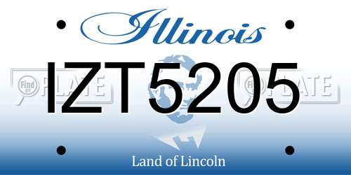 IZT5205 Illinois License Plate