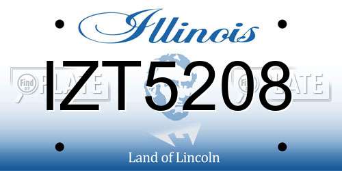 IZT5208 Illinois License Plate