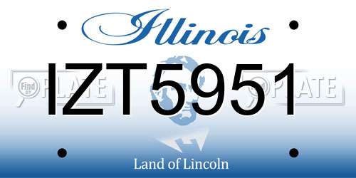 IZT5951 Illinois License Plate