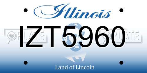 IZT5960 Illinois License Plate